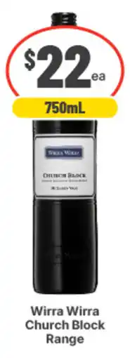 IGA Liquor Wirra Wirra Church Block Range offer