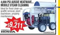 Aussie Pumps 4,000 psi aussie heatwave mobile steam cleaning offer