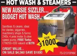 Aussie Pumps New aussie sizzler budget hot wash offer