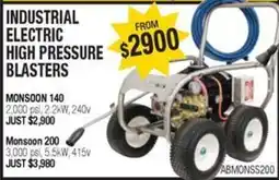 Aussie Pumps Industrial electric high pressure blasters offer