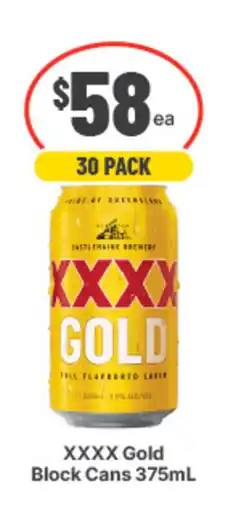 IGA Liquor XXXX Gold Block Cans offer