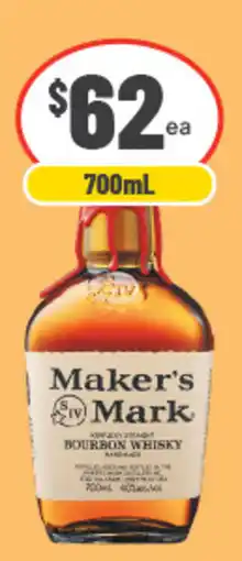IGA Liquor Maker's Mark Bourbon Whisky offer