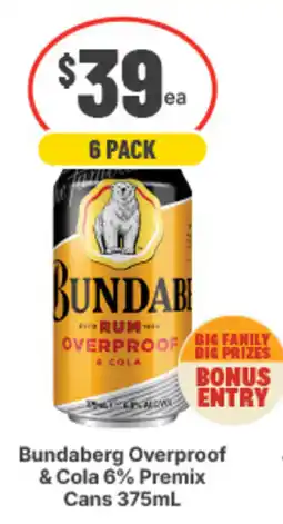 IGA Liquor Bundaberg Overproof & Cola 6% Premix Cans offer