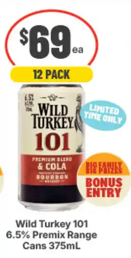 IGA Liquor Wild Turkey 101 6.5% Premix Range Cans offer