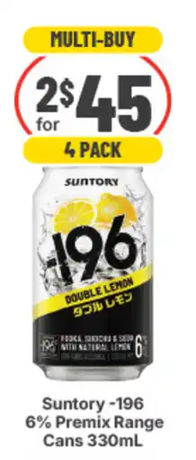 IGA Liquor Suntory -196 6% Premix Range Cans offer