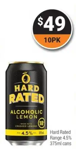 Super Cellars Hard Rated Range 4.5% cans offer