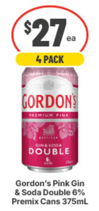 Gordon's Pink Gin & Soda Double 6% Premix Cans