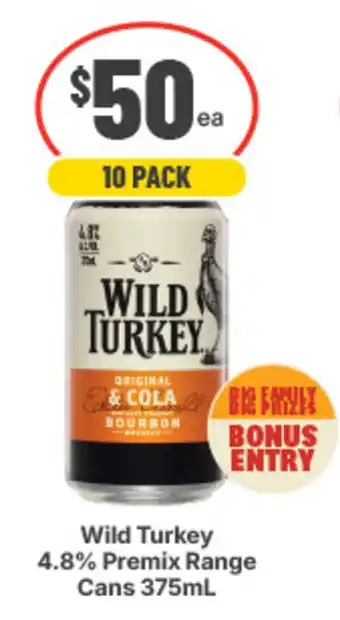 Wild Turkey 4.8% Premix Range Cans