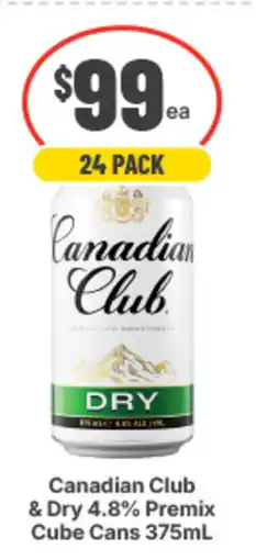 IGA Liquor Canadian Club & Dry 4.8% Premix Cube Cans offer