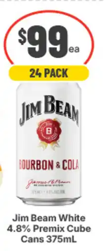 IGA Liquor Jim Beam White 4.8% Premix Cube Cans offer
