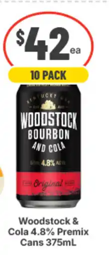 IGA Liquor Woodstock & Cola 4.8% Premix Cans offer