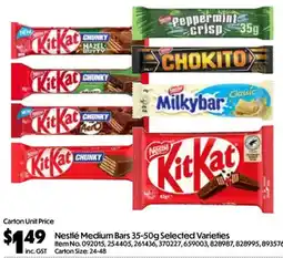 C-Store Distribution Nestlé Medium Bars Selected Varieties offer