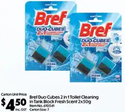 C-Store Distribution Bref Duo Cubes 2 in 1 Toilet Cleaning in Tank Block Fresh Scent offer