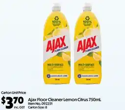 C-Store Distribution Ajax Floor Cleaner Lemon Citrus offer