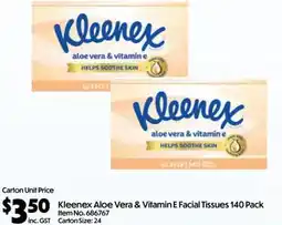 C-Store Distribution Kleenex Aloe Vera & Vitamin E Facial Tissues offer