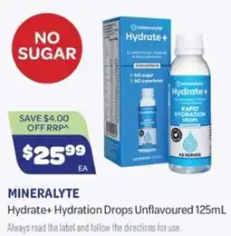 Health Save Mineralyte hydrate+ hydration drops unflavoured offer