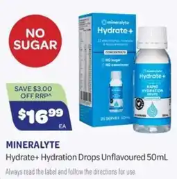 Health Save Mineralyte Hydrate+ Hydration Drops Unflavoured offer
