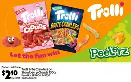 C-Store Distribution Trolli Brite Crawlers or Strawberry Clouds offer