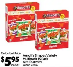 C-Store Distribution Arnott's Shapes Variety Multipack offer