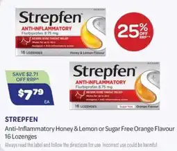 Health Save Strepfen Anti-Inflammatory Honey & Lemon or Sugar Free Orange Flavour offer