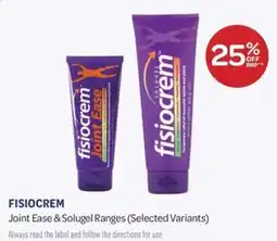 Health Save Fisiocrem Joint Ease & Solugel Ranges offer