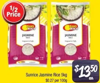 Farmer Jack's Sunrice Jasmine Rice offer