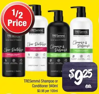 Farmer Jack's TRESemmé Shampoo or Conditioner offer