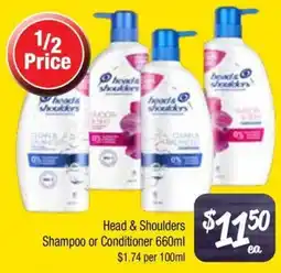 Farmer Jack's Head & Shoulders Shampoo or Conditioner offer