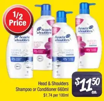 Farmer Jack's Head & Shoulders Shampoo or Conditioner offer