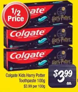 Farmer Jack's Colgate Kids Harry Potter Toothpaste offer