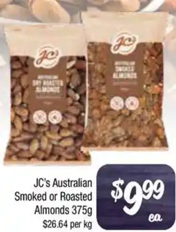 Farmer Jack's JC's Australian Smoked or Roasted Almonds offer
