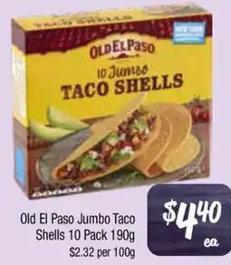 Farmer Jack's Old El Paso Jumbo Taco Shells offer