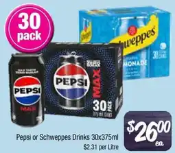 Farmer Jack's Pepsi or Schweppes Drinks offer