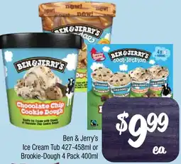 Farmer Jack's Ben & Jerry's Ice Cream Tub or Brookie-Dough offer