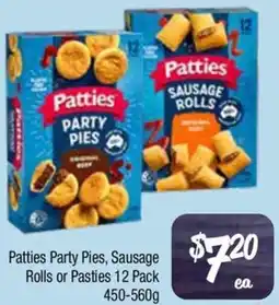 Farmer Jack's Patties Party Pies, Sausage Rolls or Pasties offer