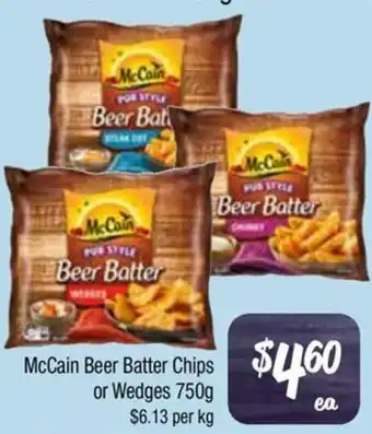 Farmer Jack's McCain Beer Batter Chips or Wedges offer