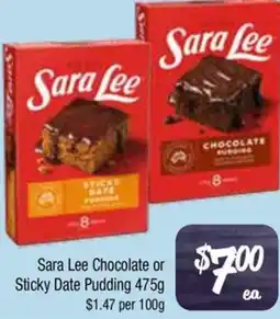 Farmer Jack's Sara Lee Chocolate or Sticky Date Pudding offer