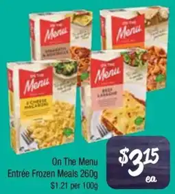 Farmer Jack's On The Menu Entrée Frozen Meals offer