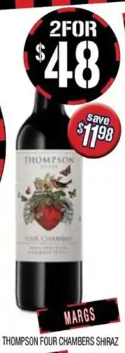 Farmer Jack's Thompson four chambers shiraz offer