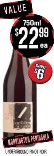 Farmer Jack's Underground pinot noir offer