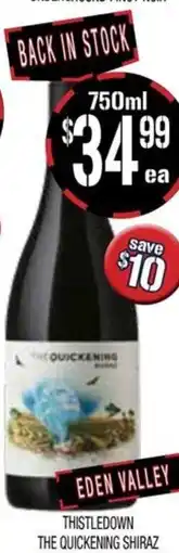 Farmer Jack's Thistledown the quickening shiraz offer