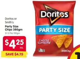 Spar Doritos or Smith's Party Size Chips offer