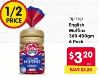 Spar Tip Top English Muffins offer