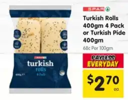 Spar Turkish Rolls or Turkish Pide offer