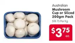 Spar Mushroom Cup or Sliced offer