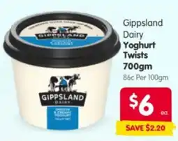 Spar Gippsland Dairy Yoghurt Twists offer