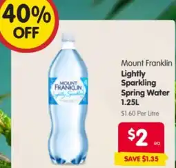 Spar Mount Franklin Lightly Sparkling Spring Water offer