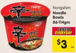 Spar Nongshim Noodle Bowls offer
