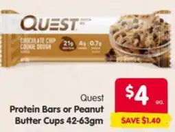 Spar Protein Bars or Peanut Butter Cups offer