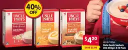Spar Oats Quick Sachets offer